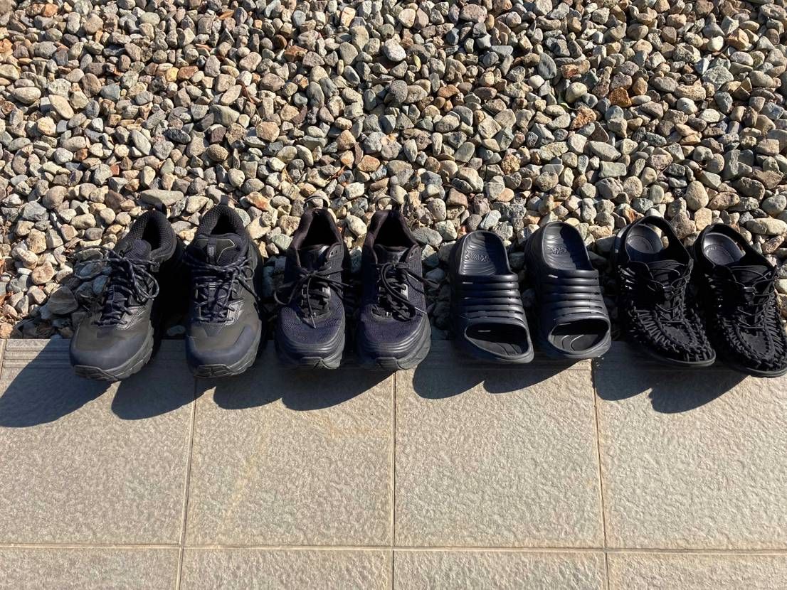 いい天気だから洗った
HOKAと黒多め