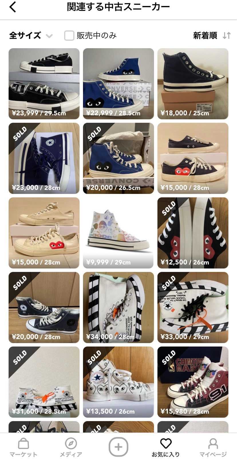 過去に日本未発売コンバースを出品してキャンセル扱いされた方居