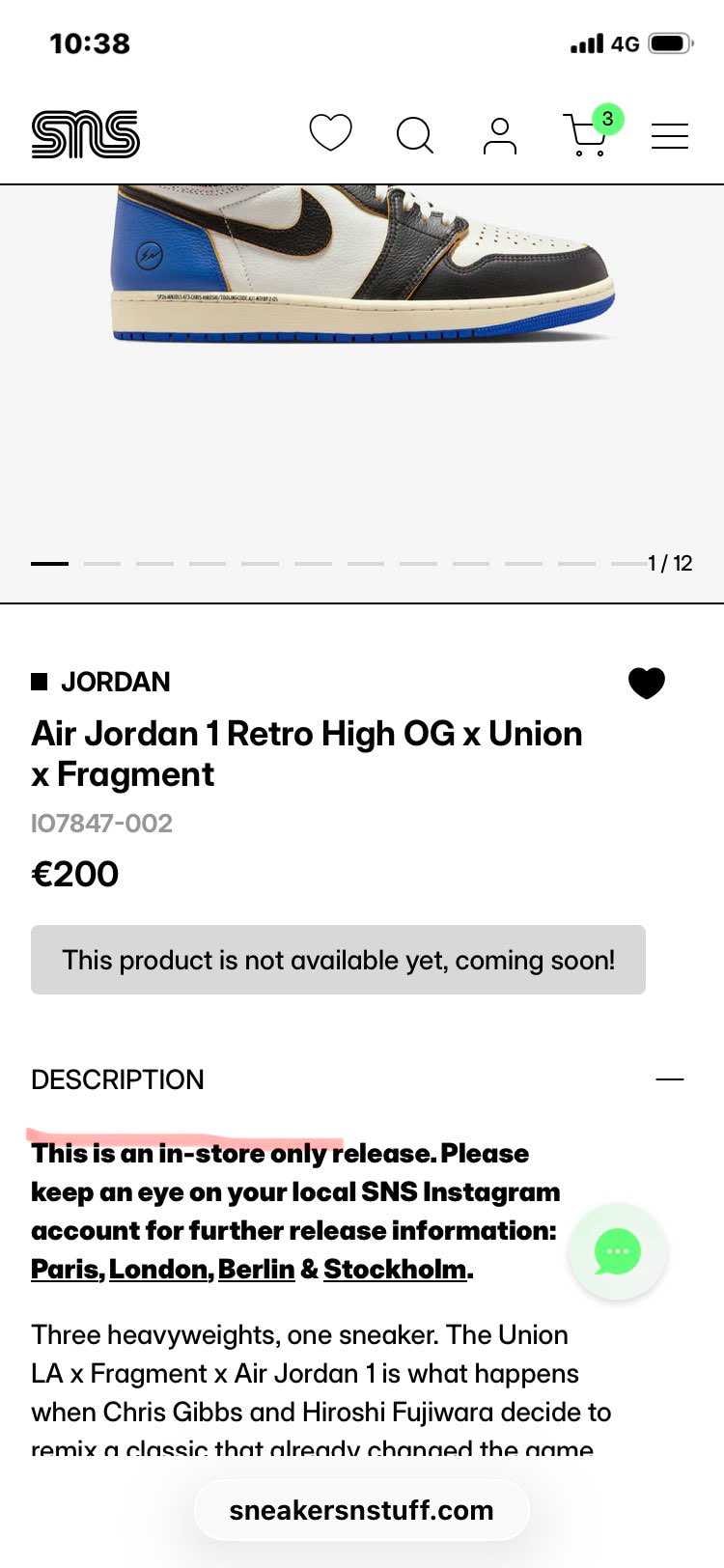 インストアになりましたね。これにて海外は終了！
リザーブ？スニパスに期待しまし