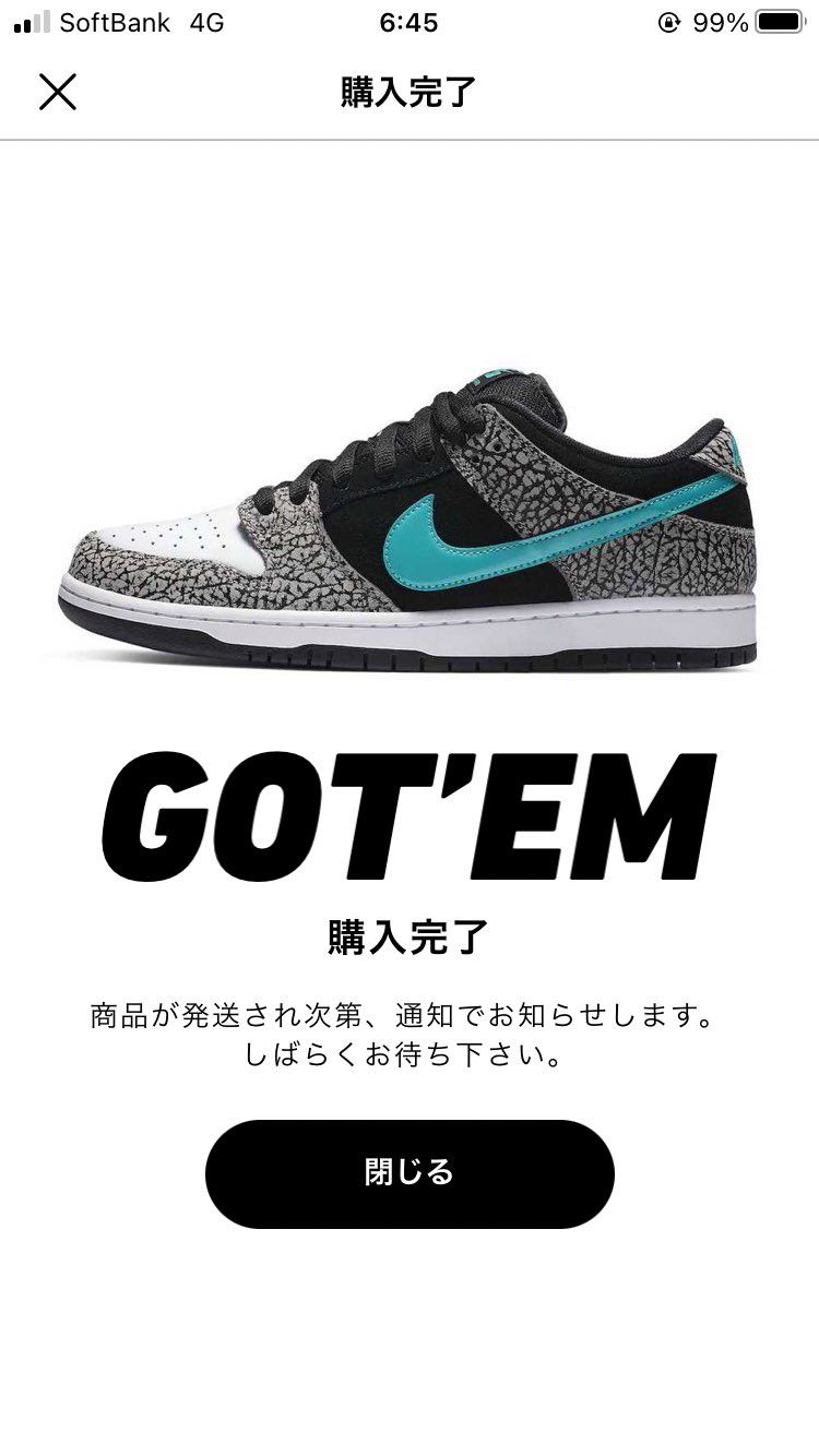 スニダンで
2足 GOT'EM！！

3足目オファー完了！！
どなたか