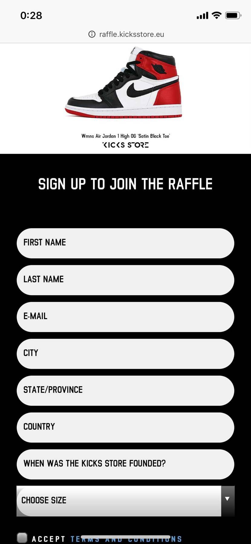 http://raffle.kicksstore.eu/
サテンの応募やってま