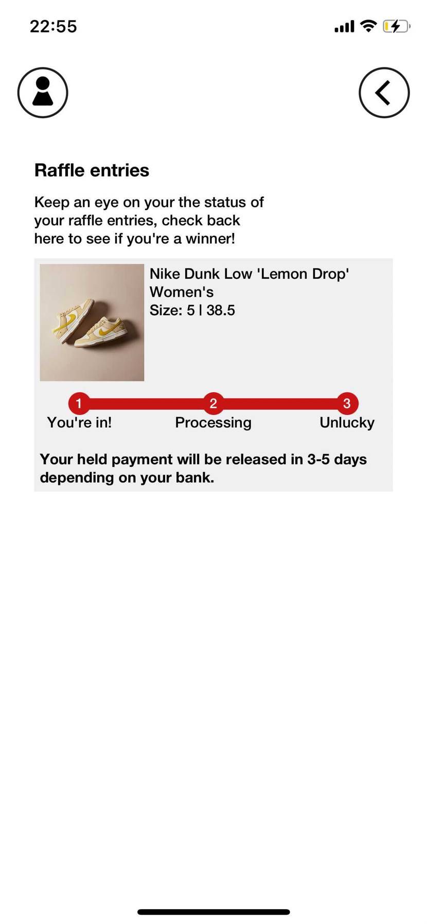 無知でちょっと聞かせていただきます
Size? で落選場合、返金どのぐらいです