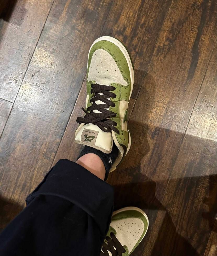 堀米さんの抹茶ダンク初履き!
渋めの色が最高ー!
デ