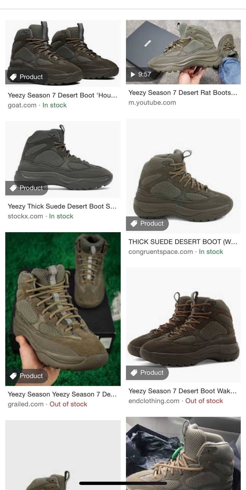 イージーデザートブーツ・ワカメ新品未使用探しています。Yeezy Season 