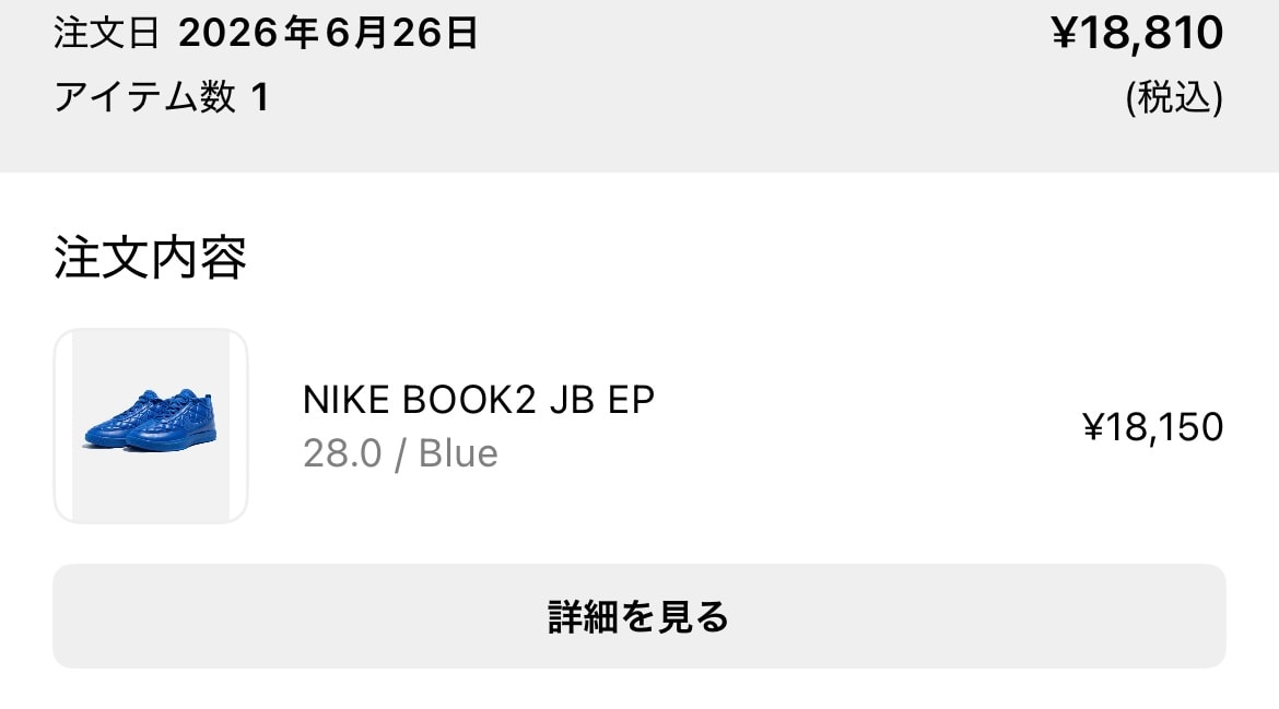 UNDEFEATEDで買えたけど、そのあと全サイズ完売になったからちゃんと買えて