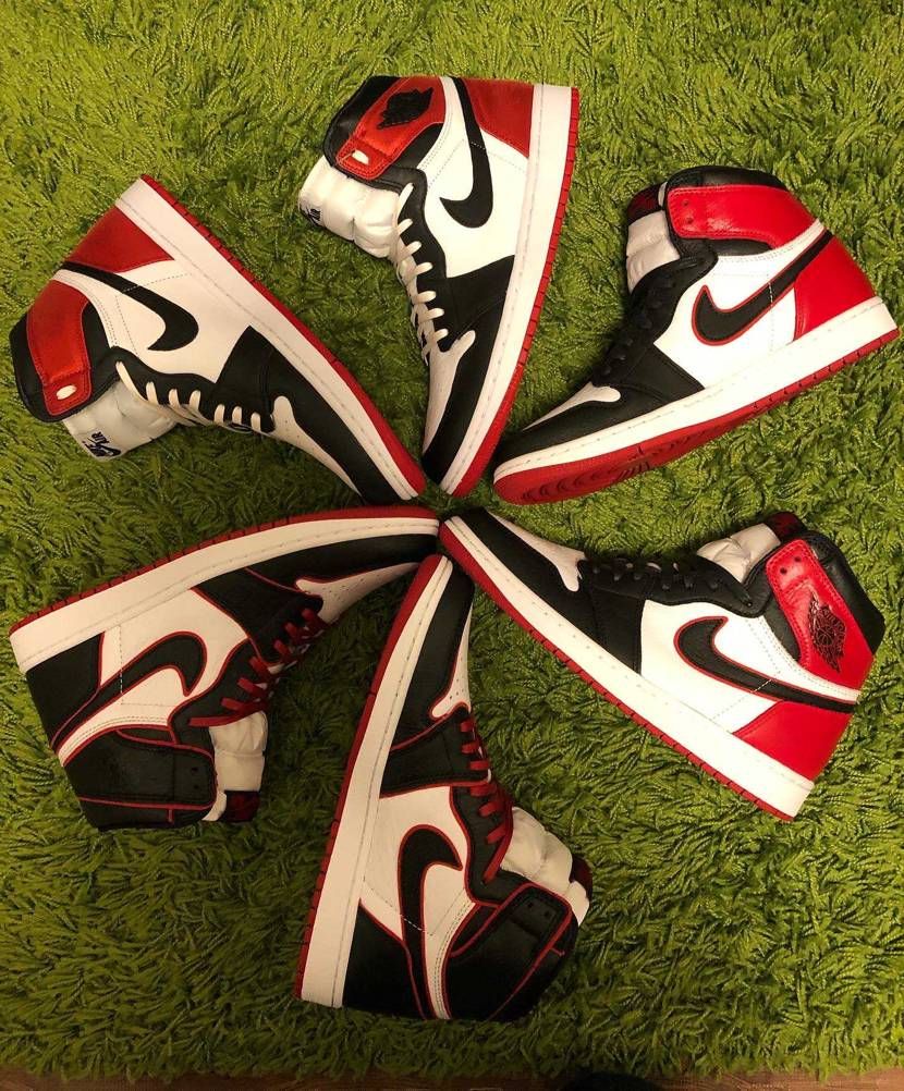 やっと完成!AJ1 BLOODLINEをつま黒風にカスタムペ