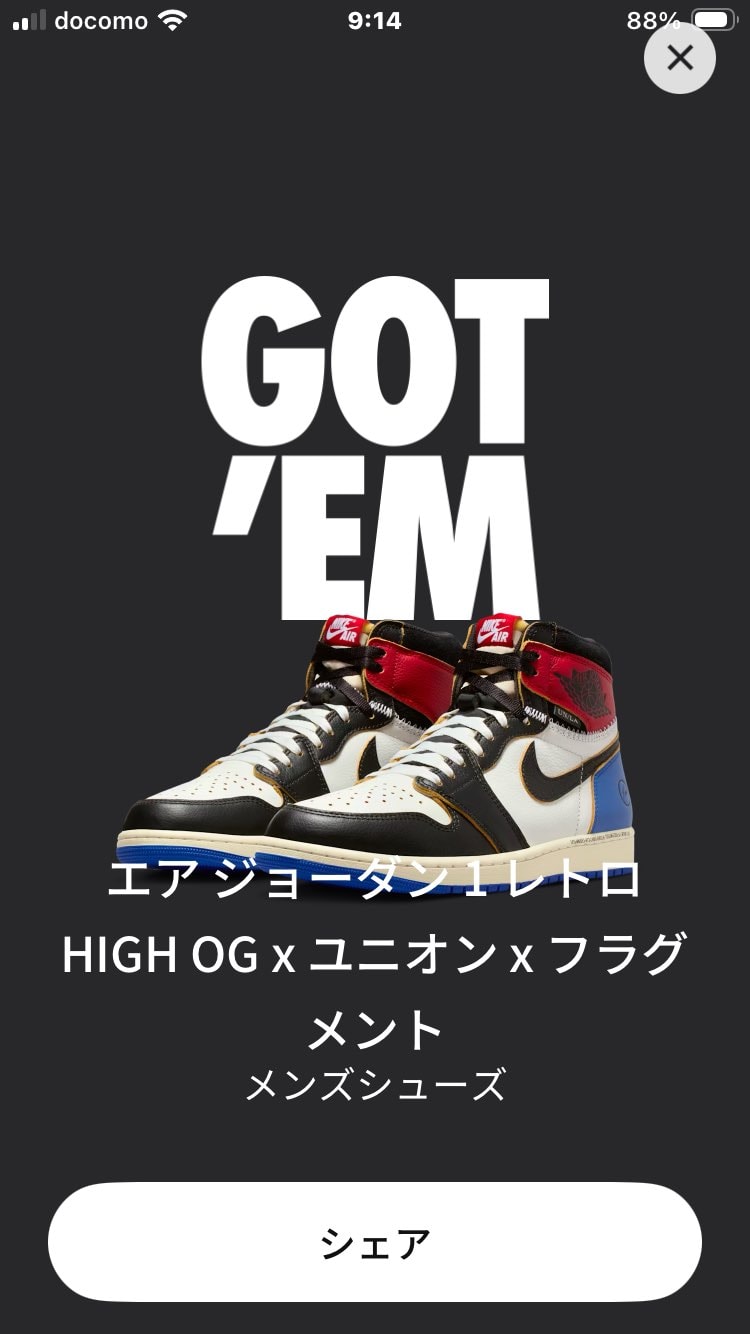 スニーカーズで当選したものです。
29.0センチ。
付属