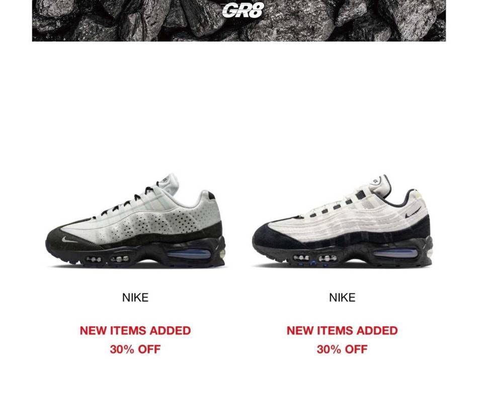 GR8でair max 95 アトリエとソンス30%offです！