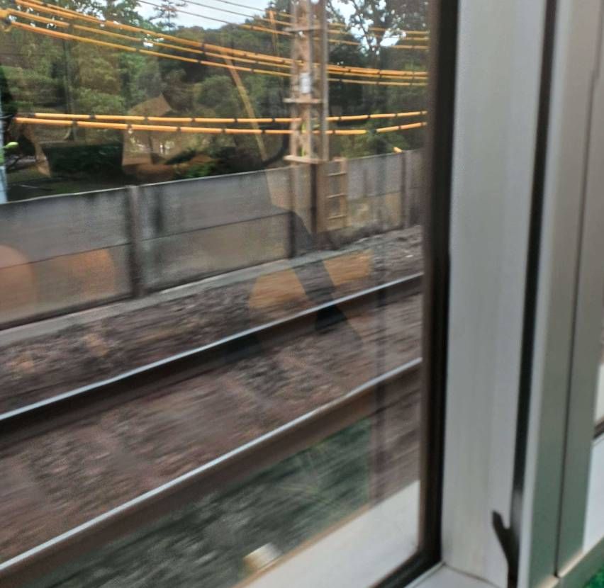 7、8年ぶりの電車🤣
天気悪いし🐼で🤘
ちょっとだけ早く着くかな～🤘
慌て
