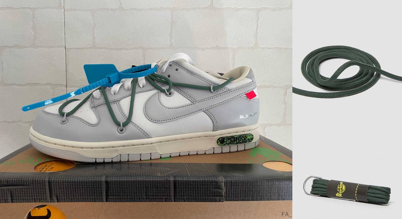 lot47のシューレースをDr.Martinのダークグリーンに変えたらチップと相