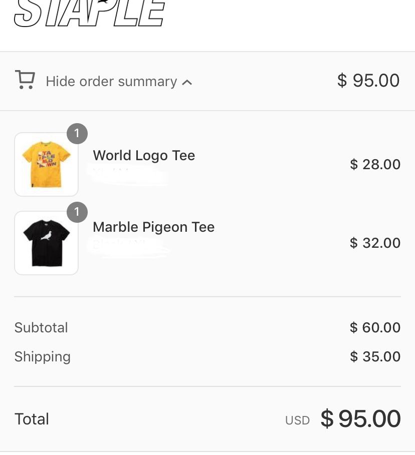 🐦stapleのTシャツ1枚だけ届いた(注文は2枚)けど、関税3500円、消費税