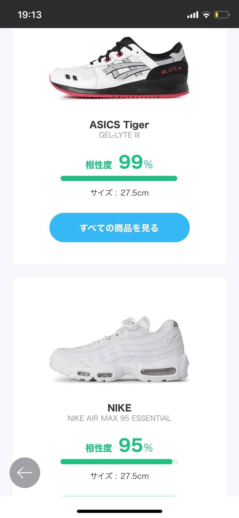 asicsが出てくるのは予想してたけど、95の適正サイズが27.5！？笑

