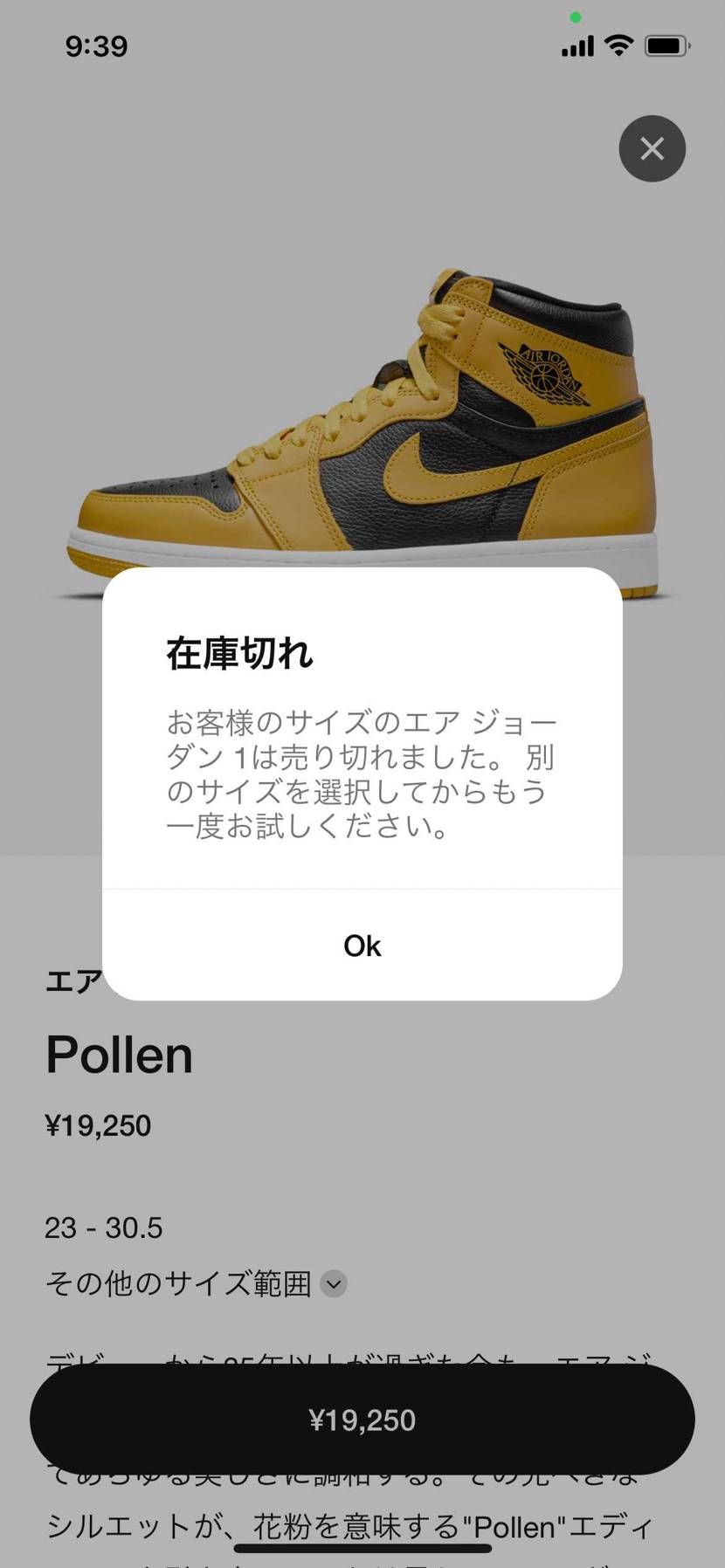 初めてSNRKSやってみたんだけど９時にエントリーして9時半ごろ売り切れ通知来て