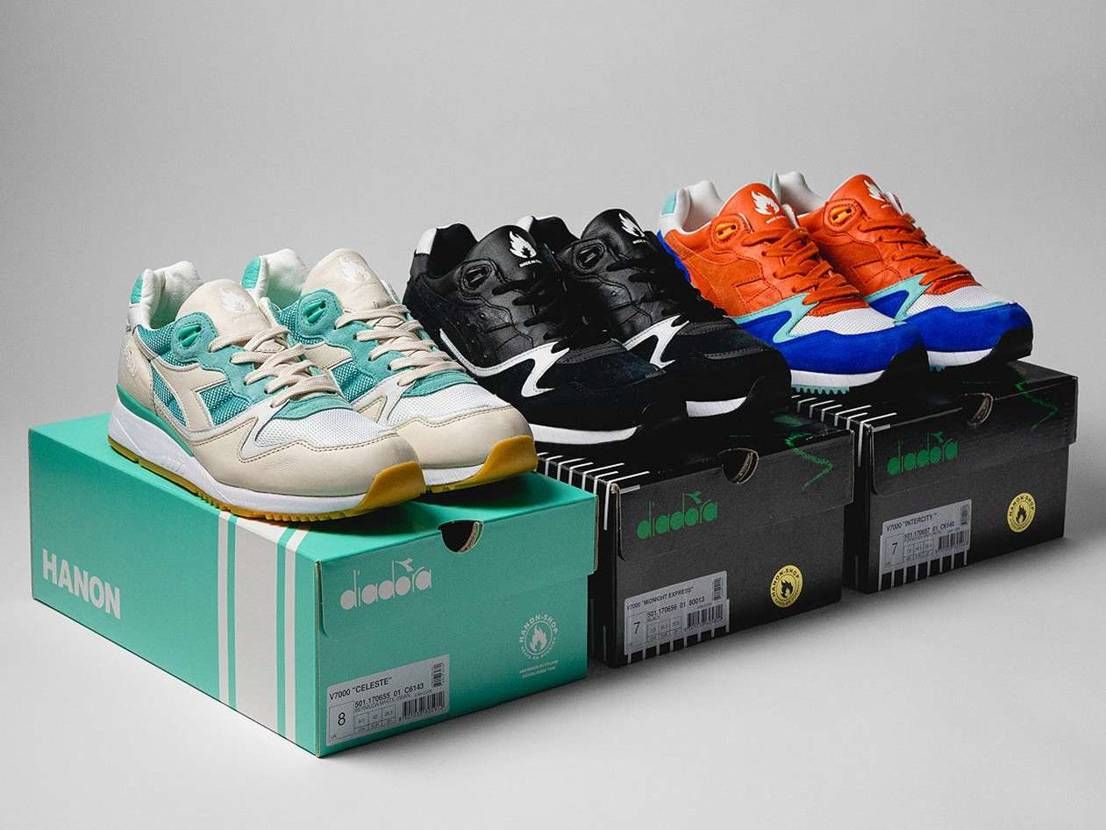 HANON x Diadoraの復刻シリーズ第1段
白/緑はイタリアの老舗ロー