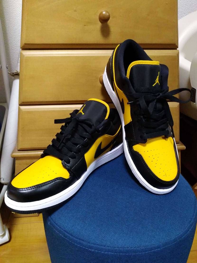 塗ってみた（右）。
2枚目
左右塗り終わり。
黒/黄のダンク