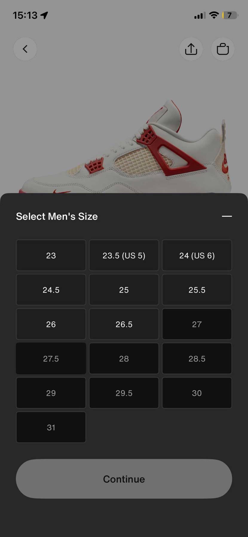 SNKRS サイズ23- 26.5 cm まだあります。