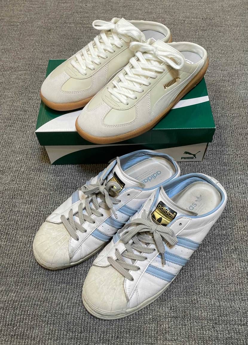 puma army trainer mule
オフィスでスリッパ代わりに使って