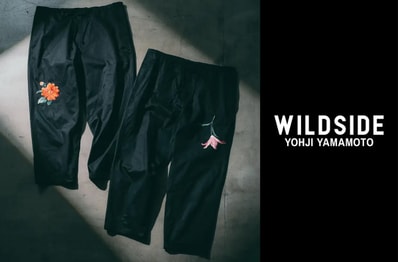 WILDSIDE YOHJI YAMAMOTOの新作アイテムが5/1より発売!チューリップとダリアの刺繍を施したパンツ2型が登場