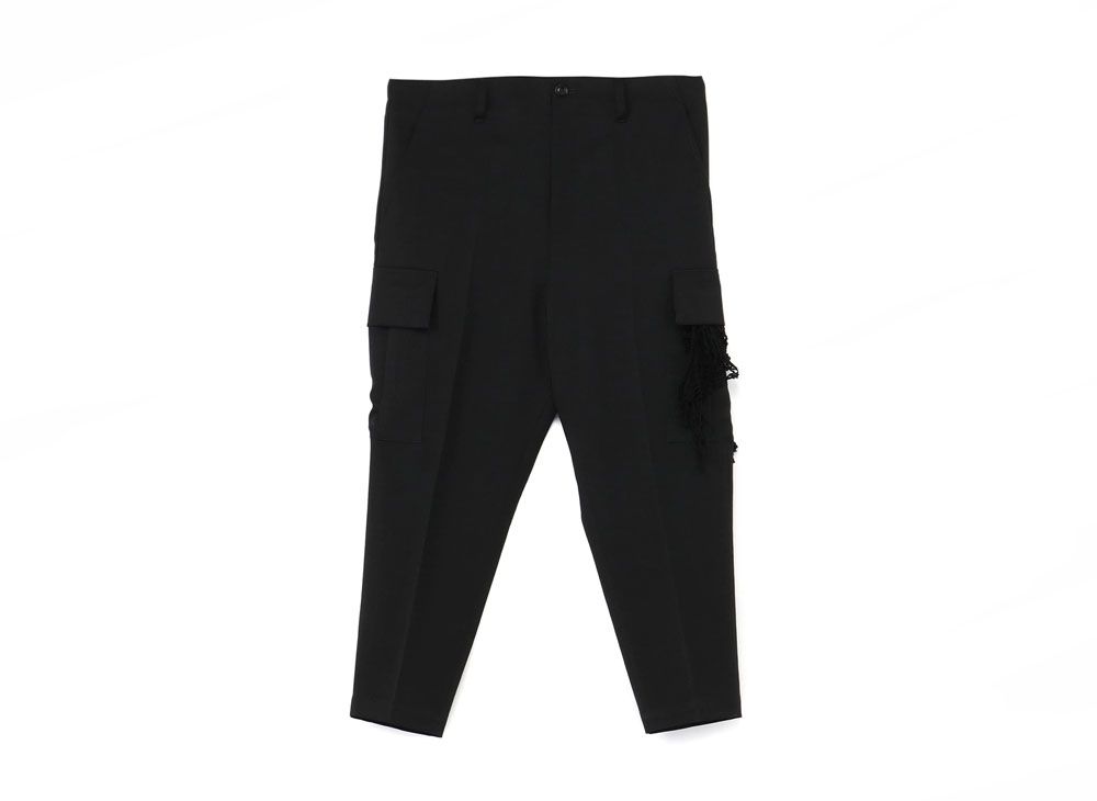 B Yohji Yamamoto サルエルカーゴパンツ ヨウジヤマモト ワイズ ヨウジヤマモト ウールギャバ カーゴパンツ ブラック