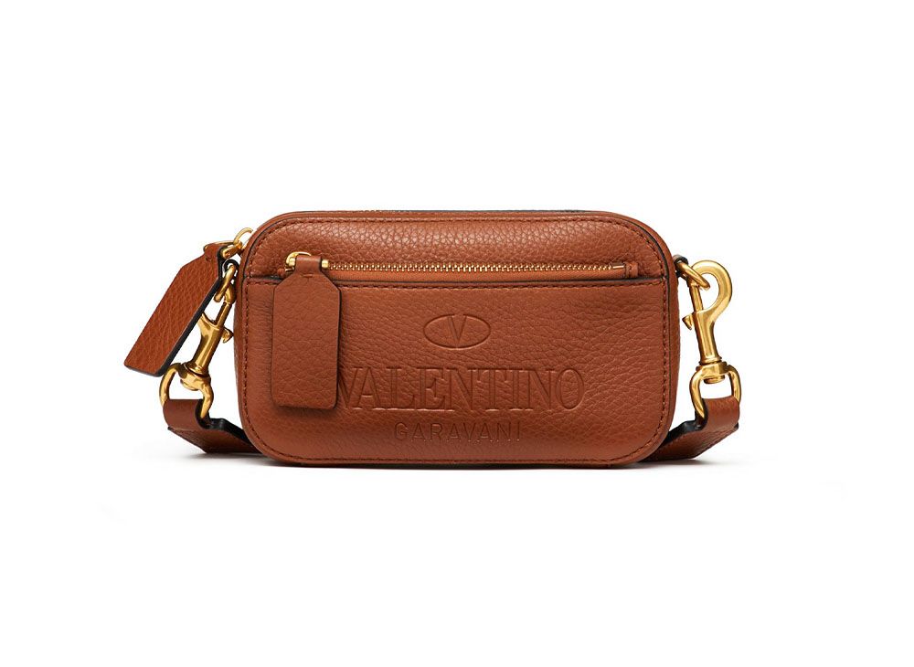 ヴァレンティノ ヴァレンティノ ガラバーニ アイデンティティ レザー ベルトバッグ スモール "サドルブラウン" VY0B0954QPTHG5