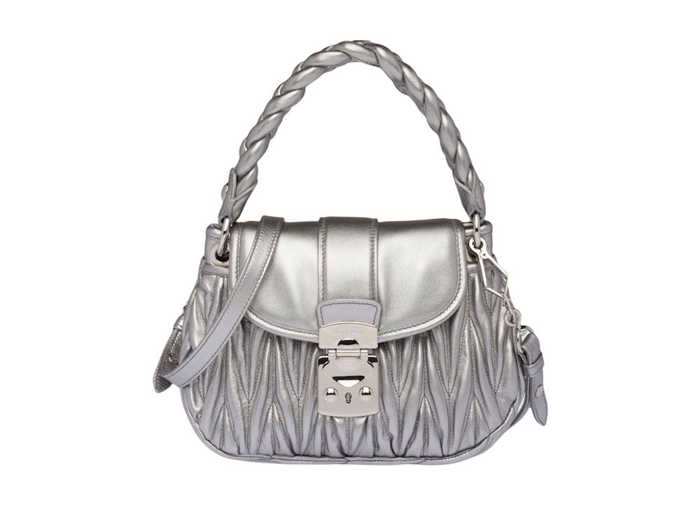 ミュウミュウ ミュウ コファー マテラッセレザー ハンドバッグ  