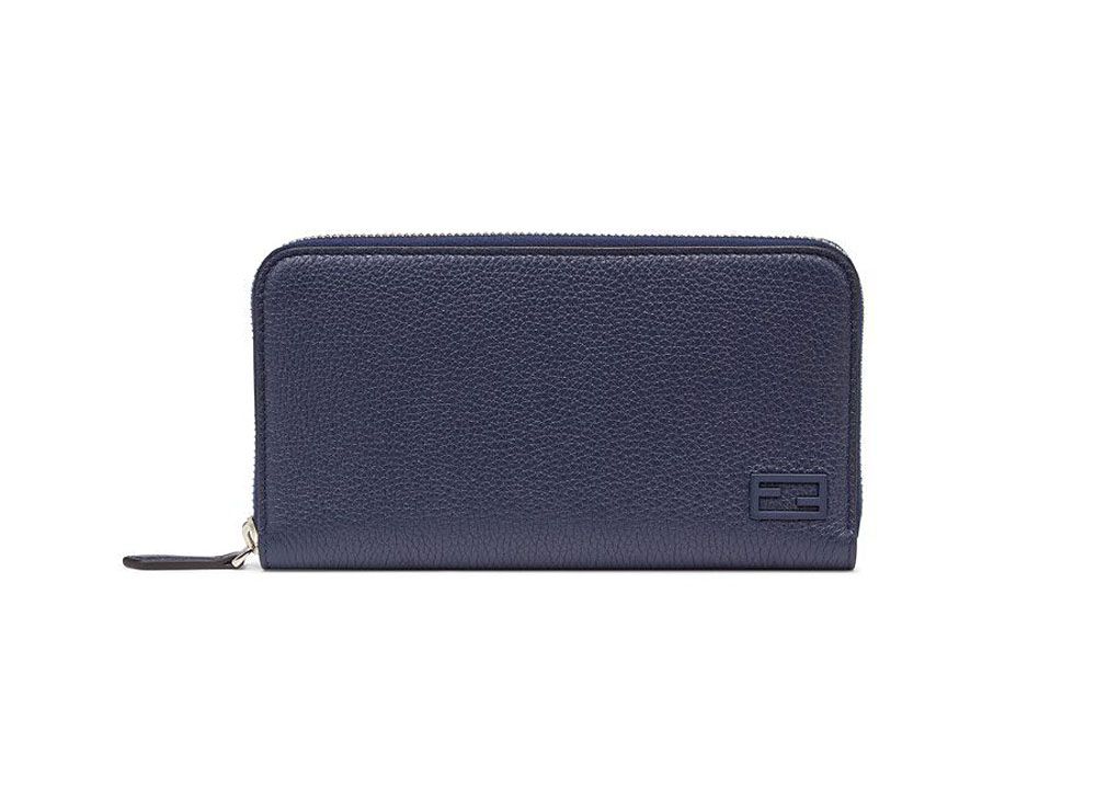 FENDI Zip Around Wallet Blue Leather Wallet FENDI Zip Around Wallet Blue Leather Wallet