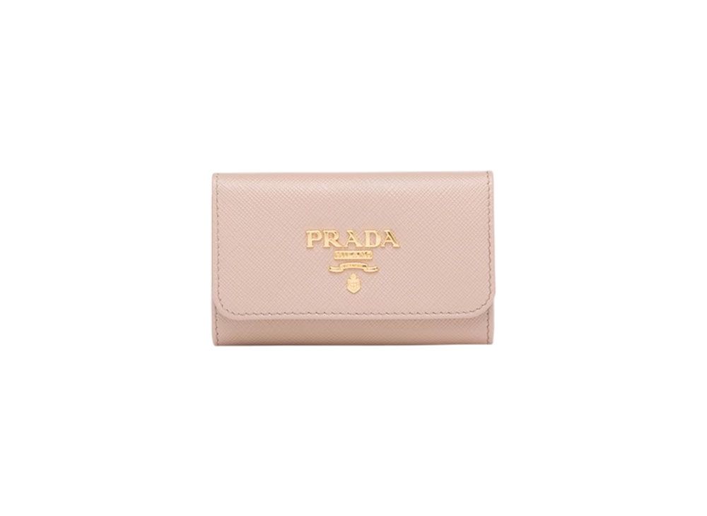 PRADA プラダ サフィアーノ マルチカラー キーケース ベージュ レッド PRADA プラダ サフィアーノ マルチカラー キーケース ベージュ