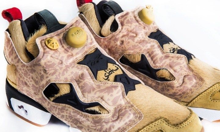 【リーボックスニーカー】リミテッドエディション × SBTG × リーボック クラシック インスタポンプ フューリー ウォールナット/ゴールデン ウィート/カフェ コレーズ 4枚目