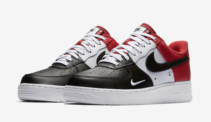 【スニダンで購入可】NIKE AIR FORCE 1 LOW ’07 LV8 BLACK/WHITE-UNIVIRSITY RED 4枚目