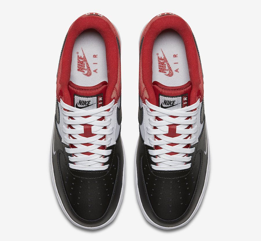 【スニダンで購入可】NIKE AIR FORCE 1 LOW ’07 LV8 BLACK/WHITE-UNIVIRSITY RED 5枚目