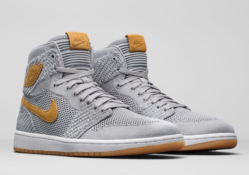 Air jordan 1 retro high flyknit wolf grey outlet