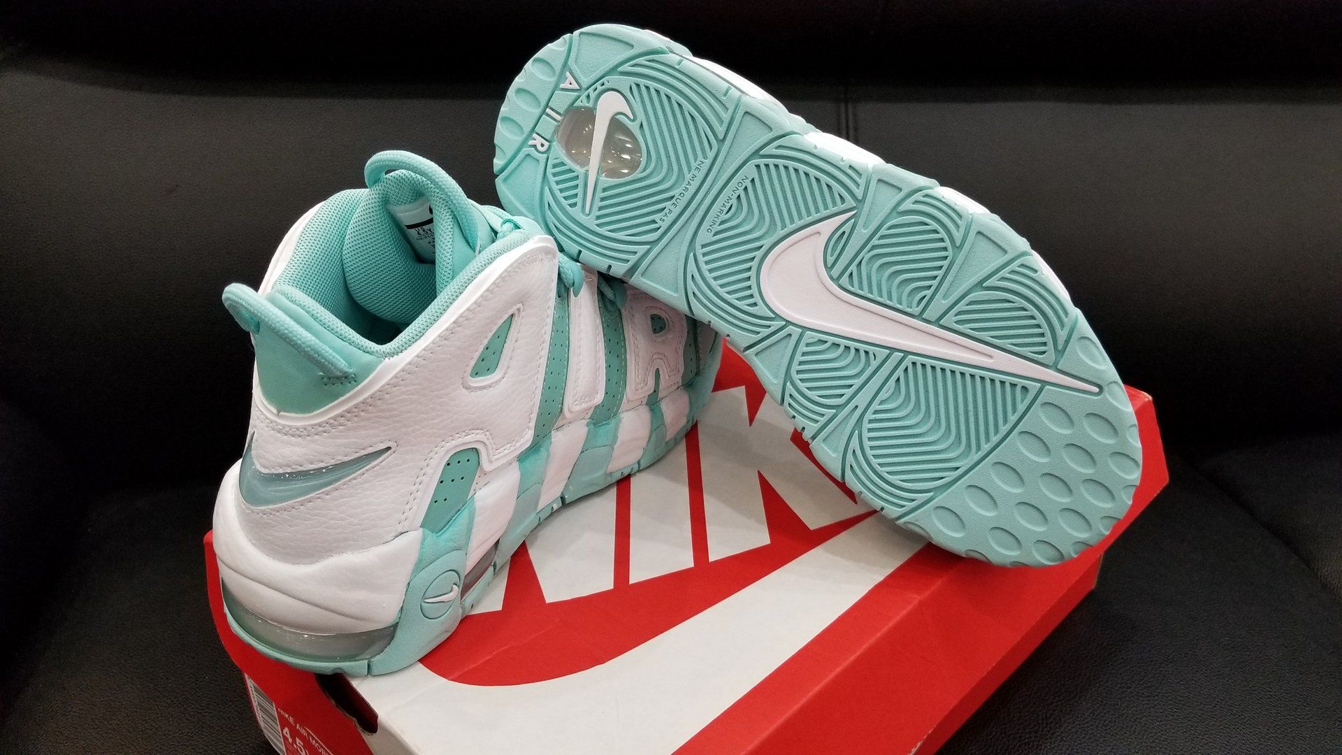 ナイキ エアモアアップテンポ GS アイランド グリーン/ホワイト 5枚目