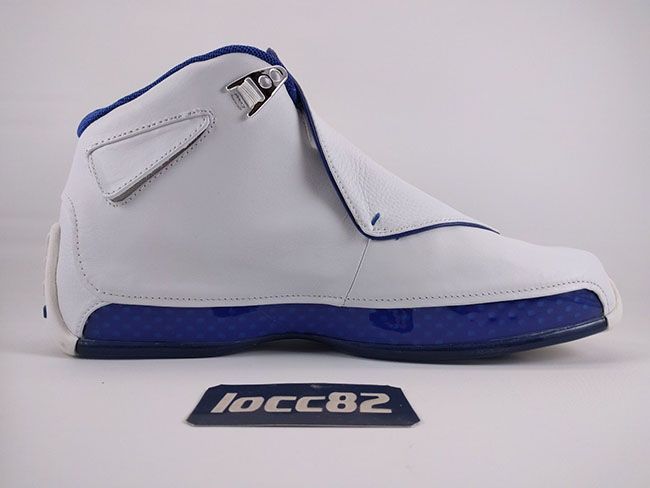 ナイキ エアジョーダン18 レトロ ホワイト/スポーツ ロイヤル-ホワイト-メタリックシルバー 5枚目