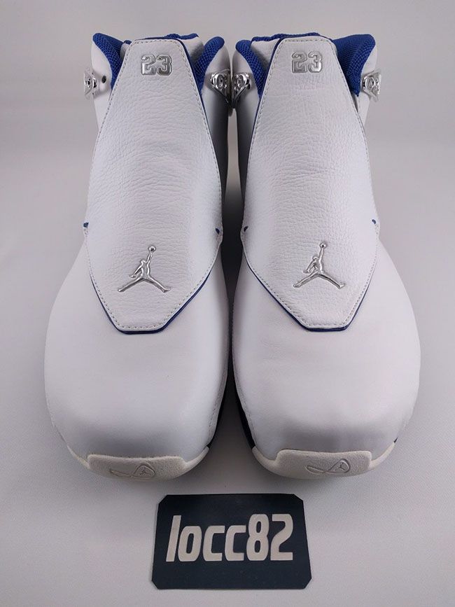 ナイキ エアジョーダン18 レトロ ホワイト/スポーツ ロイヤル-ホワイト-メタリックシルバー 7枚目