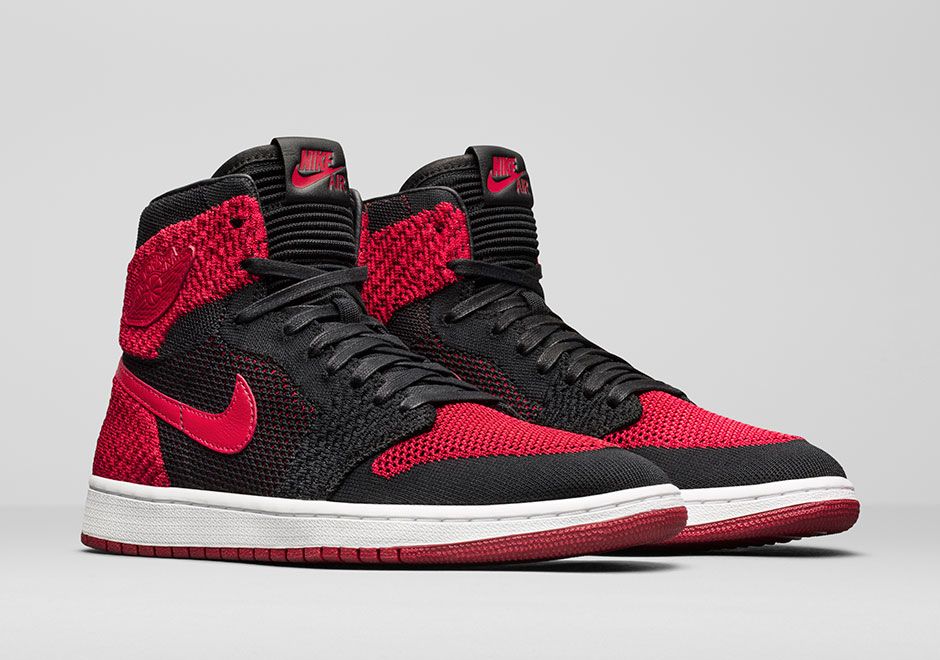ナイキ エアジョーダン1 フライニット ブラック/バーシティ レッド-ホワイト 4枚目