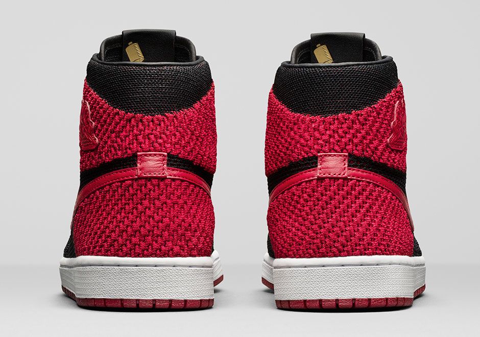 ナイキ エアジョーダン1 フライニット ブラック/バーシティ レッド-ホワイト 6枚目