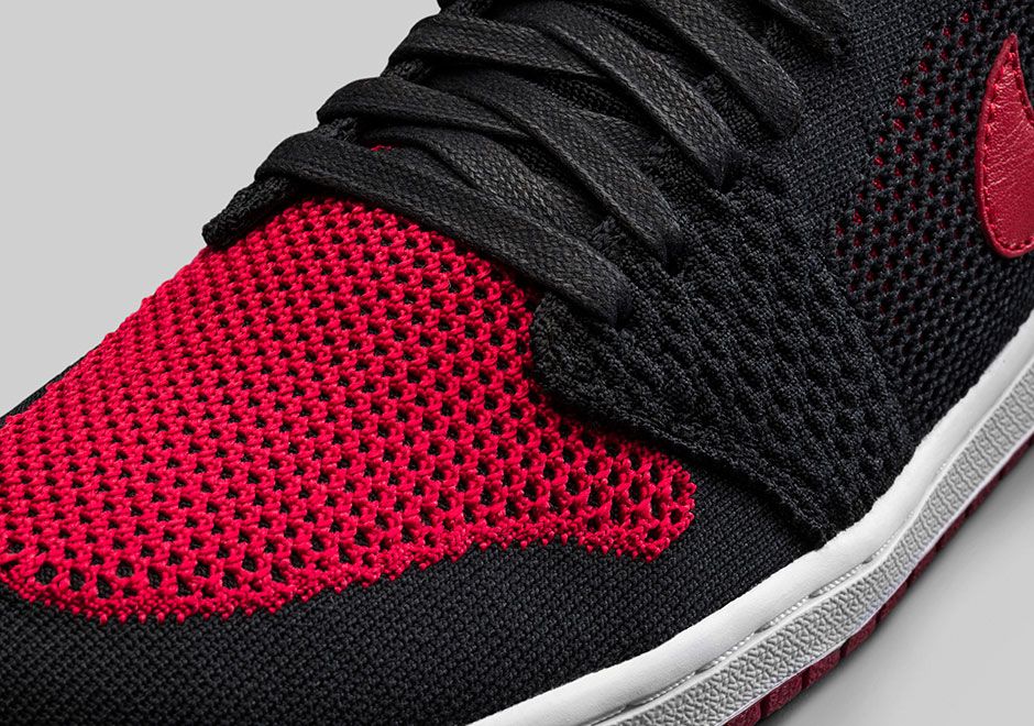 ナイキ エアジョーダン1 フライニット ブラック/バーシティ レッド-ホワイト 9枚目