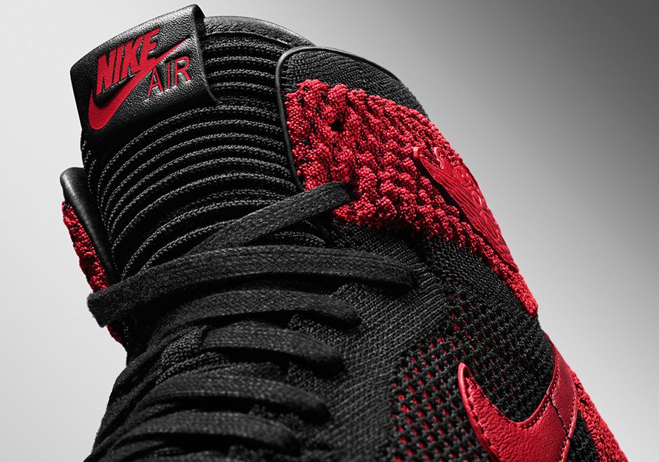 ナイキ エアジョーダン1 フライニット ブラック/バーシティ レッド-ホワイト 10枚目