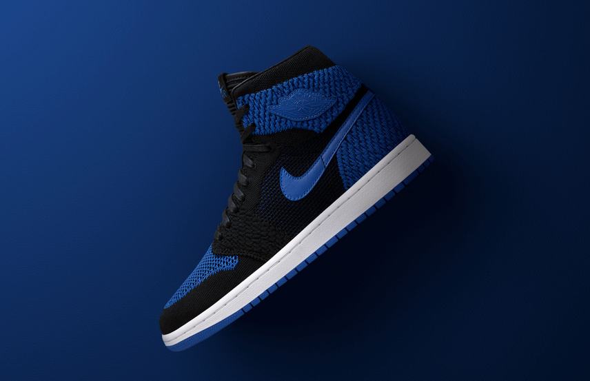 Air jordan 1 retro high flyknit blue best sale
