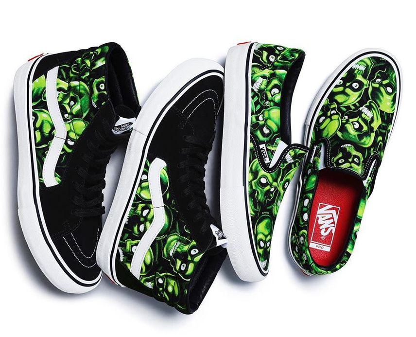 シュプリーム×バンズ 2018春/夏 スカルパイル スリッポン&スケートハイ【3/3発売】