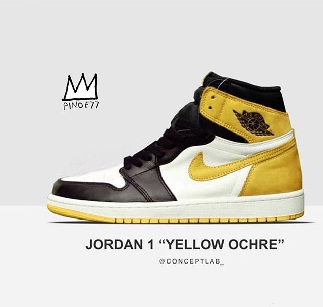 ナイキ エアジョーダン1 レトロ ハイ OG ブラックトゥ イエロー オークル 7枚目