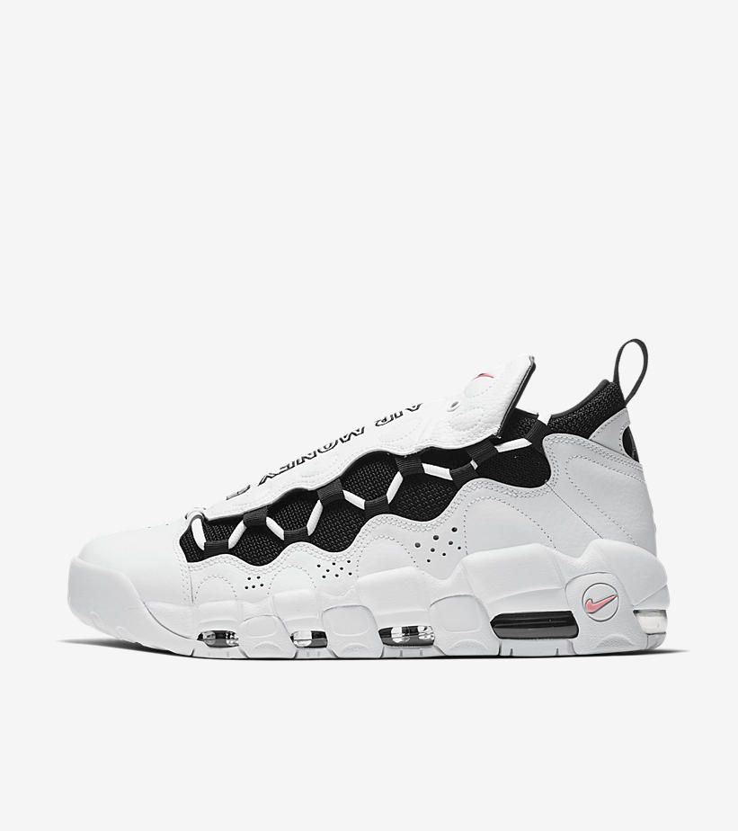 ナイキ エアモアマネー ホワイト/ブラック/コーラルチョーク 2枚目