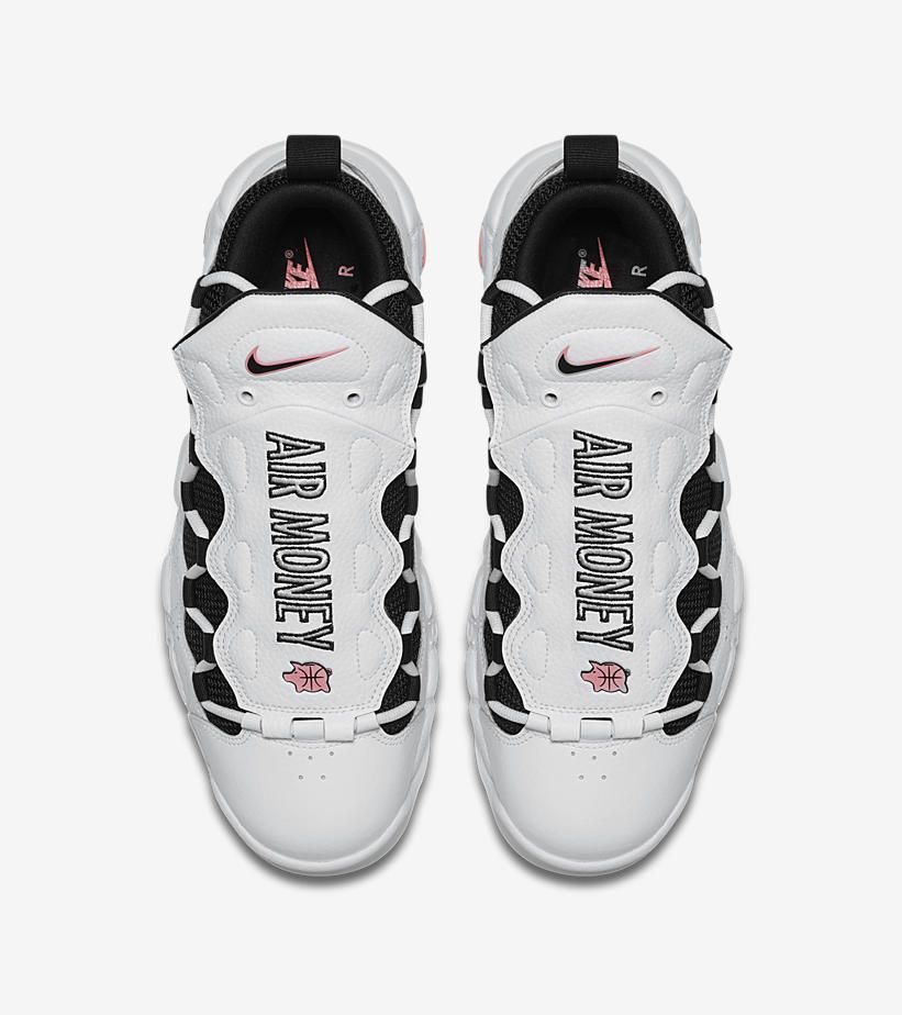 ナイキ エアモアマネー ホワイト/ブラック/コーラルチョーク 4枚目