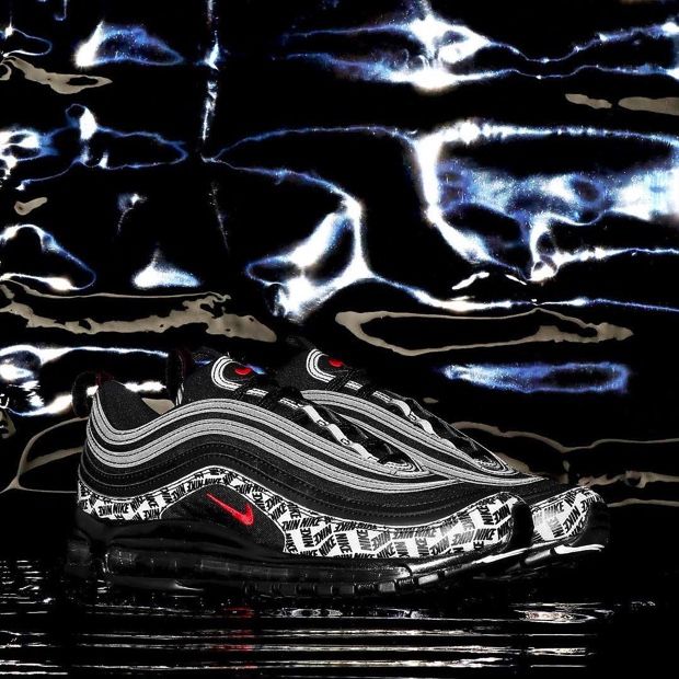 ナイキ エアマックス97 ブラック/ユニバーシティ レッド ナイキロゴ 10枚目