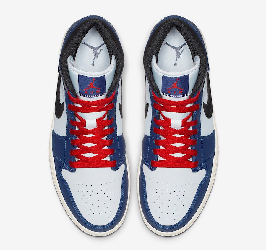 ナイキ エアジョーダン1 ミッド ネイビー/ブラック/レッド 4枚目