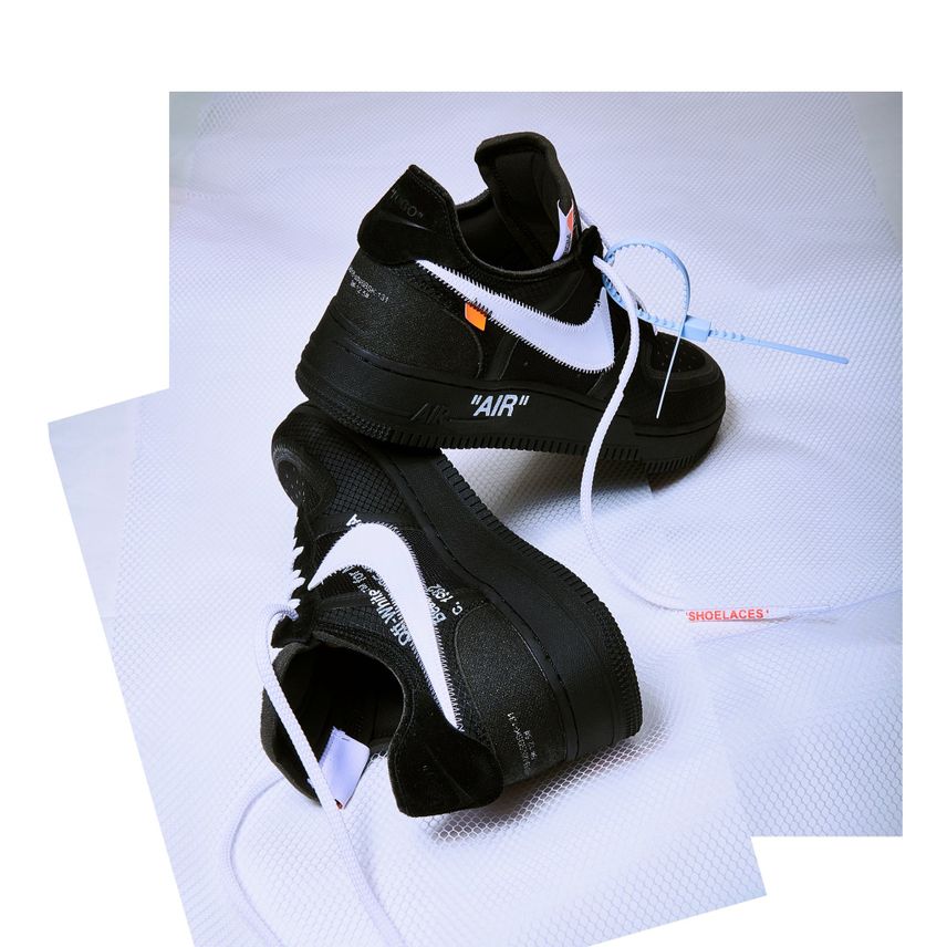 Air force 1 x sales off white low black
