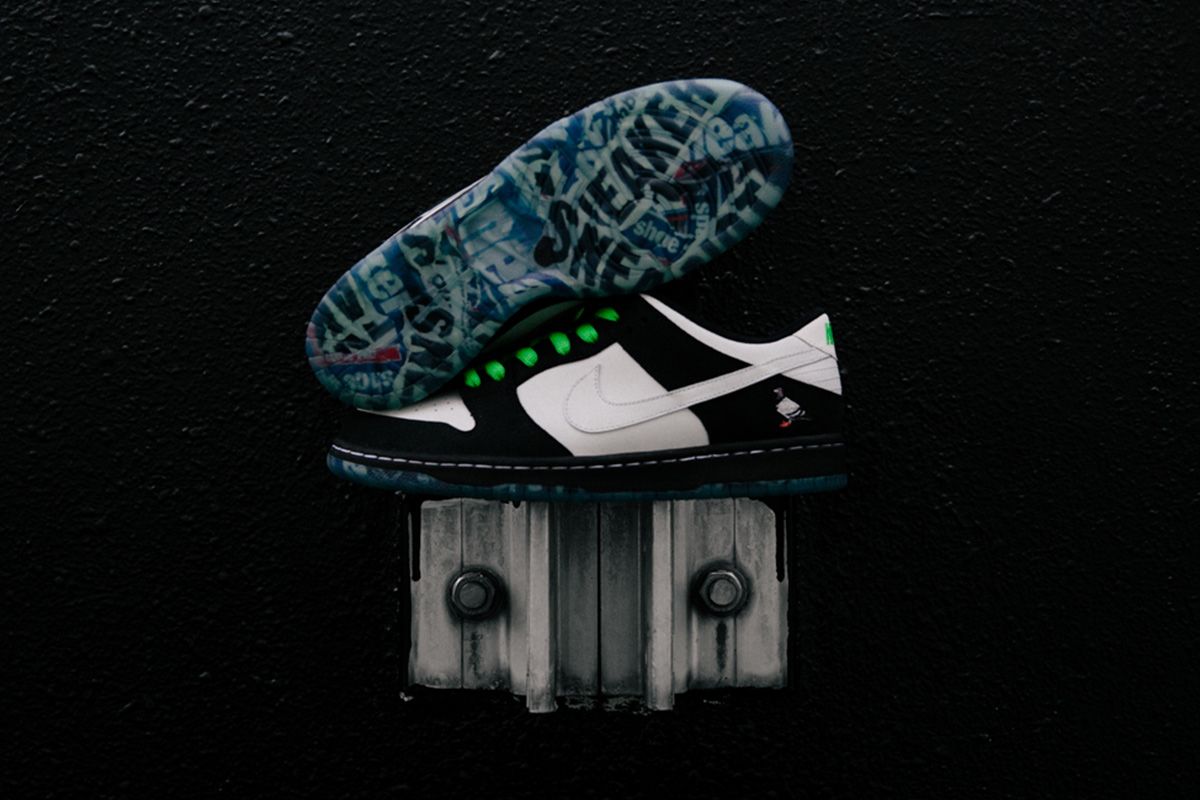 ステイプル×ナイキSB ダンク ロー ピジョン ブラック/ホワイト 9枚目