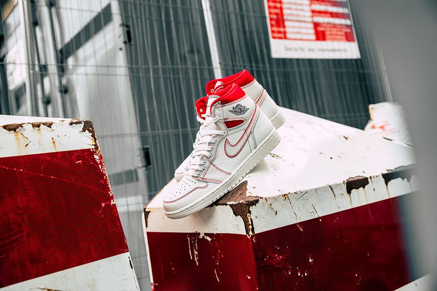 ナイキ エアジョーダン1 レトロ ハイ OG セイル/ユニバーシティレッド【3/16発売】