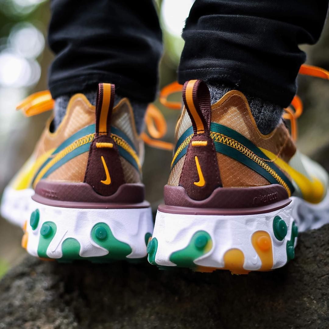 ナイキ リアクトエレメント87 オレンジ/グリーン 4枚目