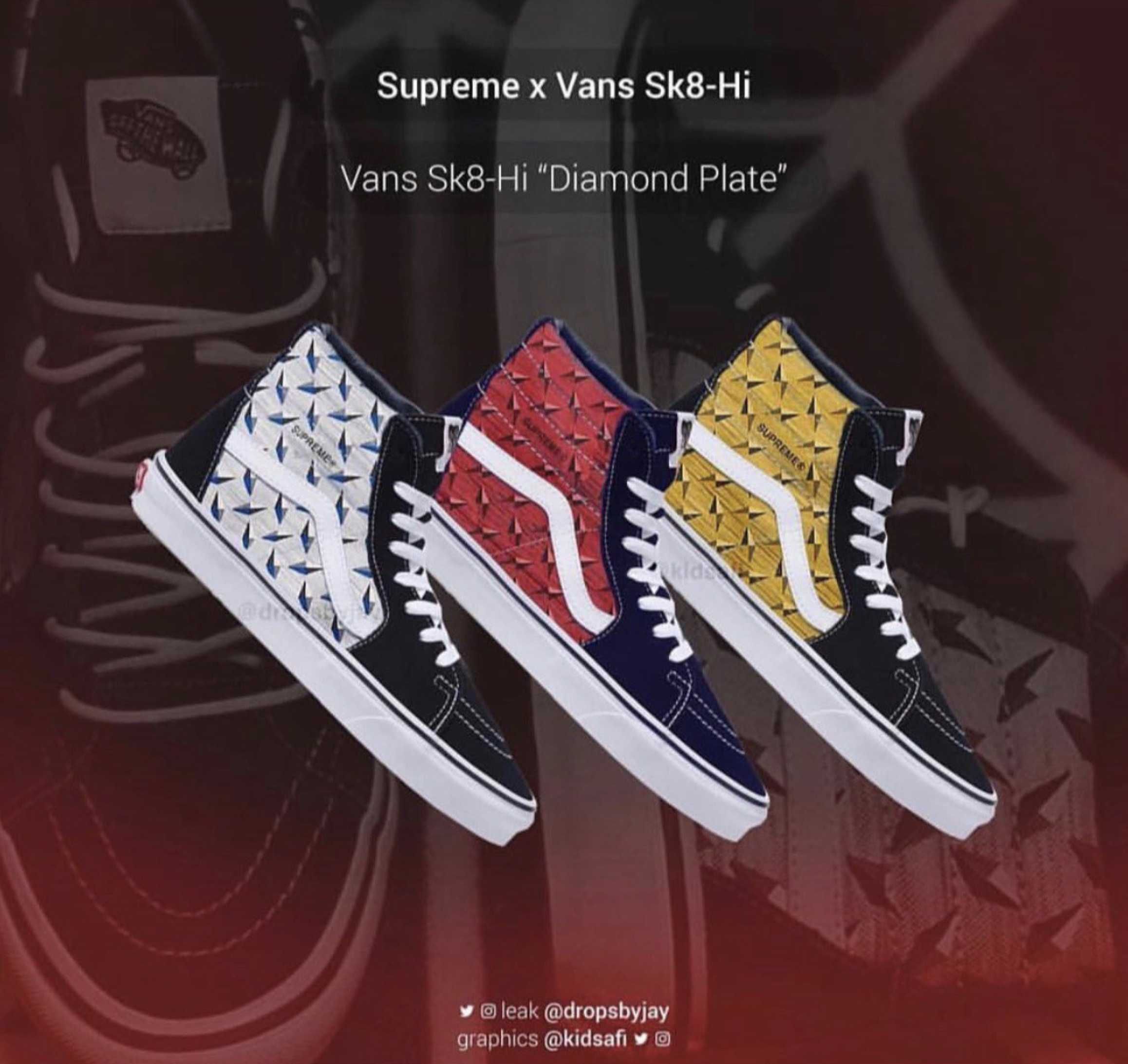 【国内5/11発売予定】SUPREME × VANS DIAMOND PLATE 抽選/定価/販売店舗まとめ 12枚目